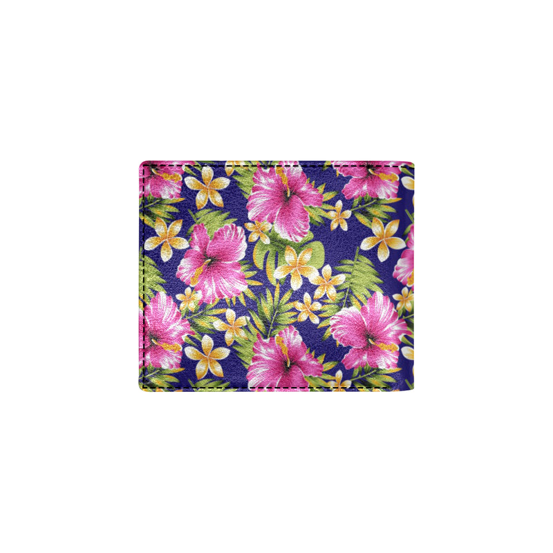 Pink Hibiscus Pattern Print Design HB027 Men's ID Card Wallet