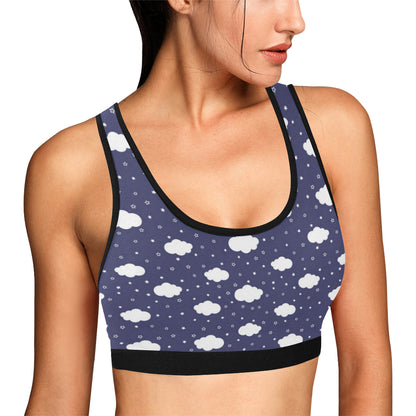 Cloud  Pattern Print Design 03 Sports Bra