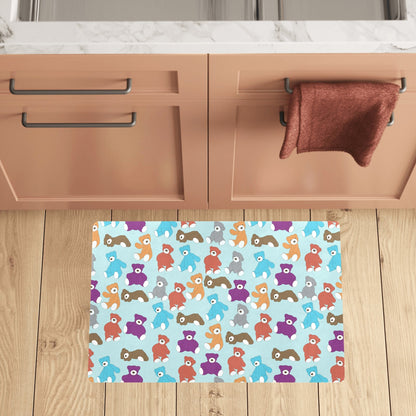 Bear Cute Pattern Print Design 03 Kitchen Mat