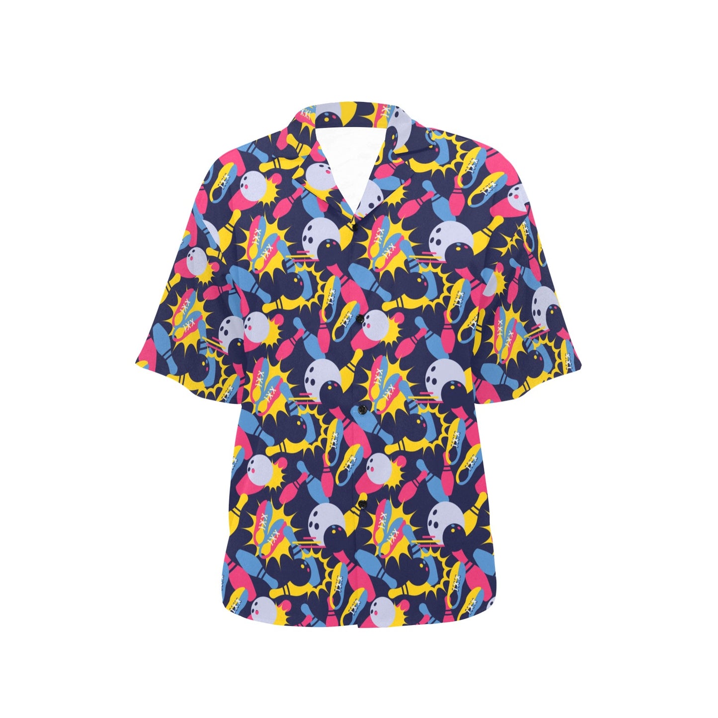 Bowling Pattern Print Design 02 Women's Hawaiian Shirt
