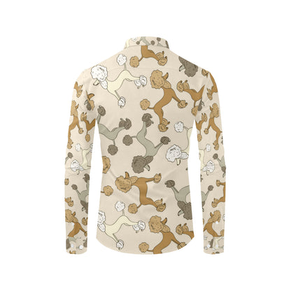 Poodle Pattern Print Design A01 Men's Long Sleeve Shirt