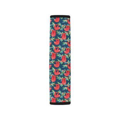 Sloth Red Design Themed Print Car Seat Belt Cover