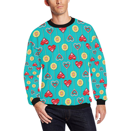 Lollipop Pattern Print Design LL06 Men Long Sleeve Sweatshirt