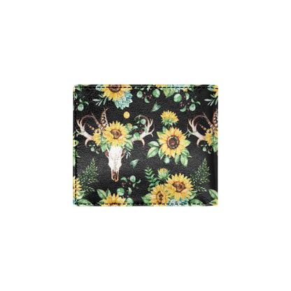Sunflower Pattern Print Design SF08 Men's ID Card Wallet