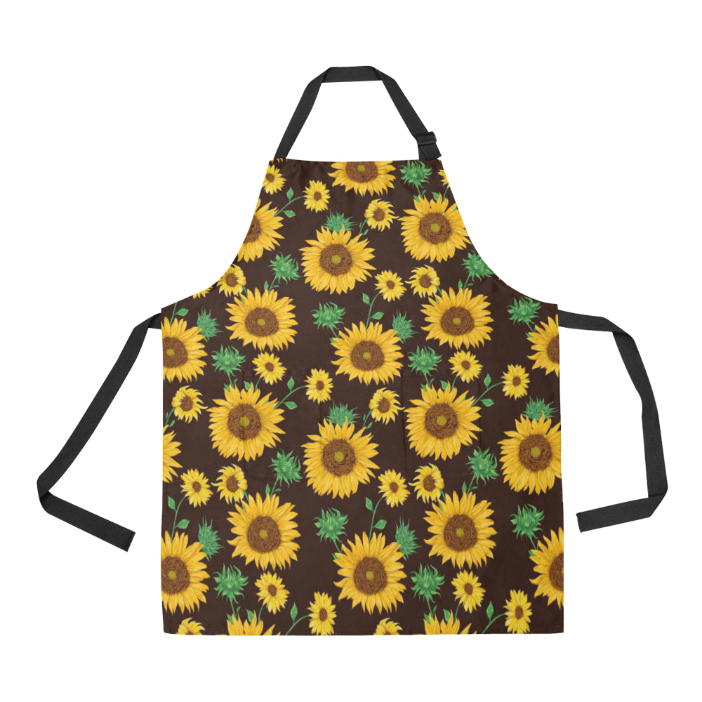 Sunflower Pattern Print Design SF01 Apron with Pocket