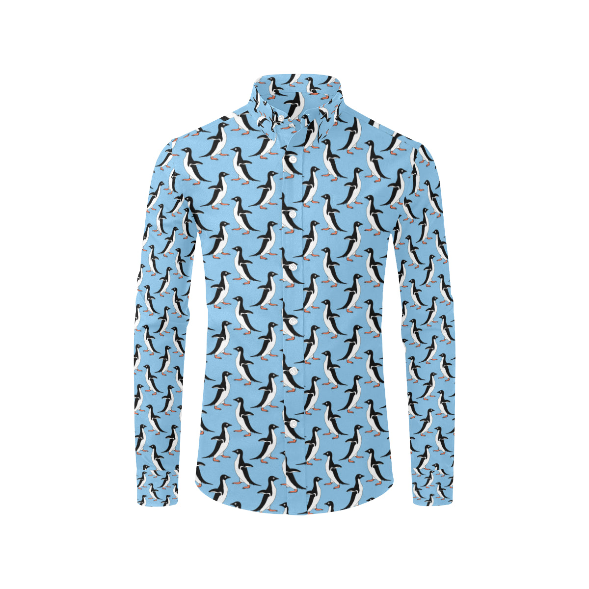 Penguin Dance Pattern Men's Long Sleeve Shirt