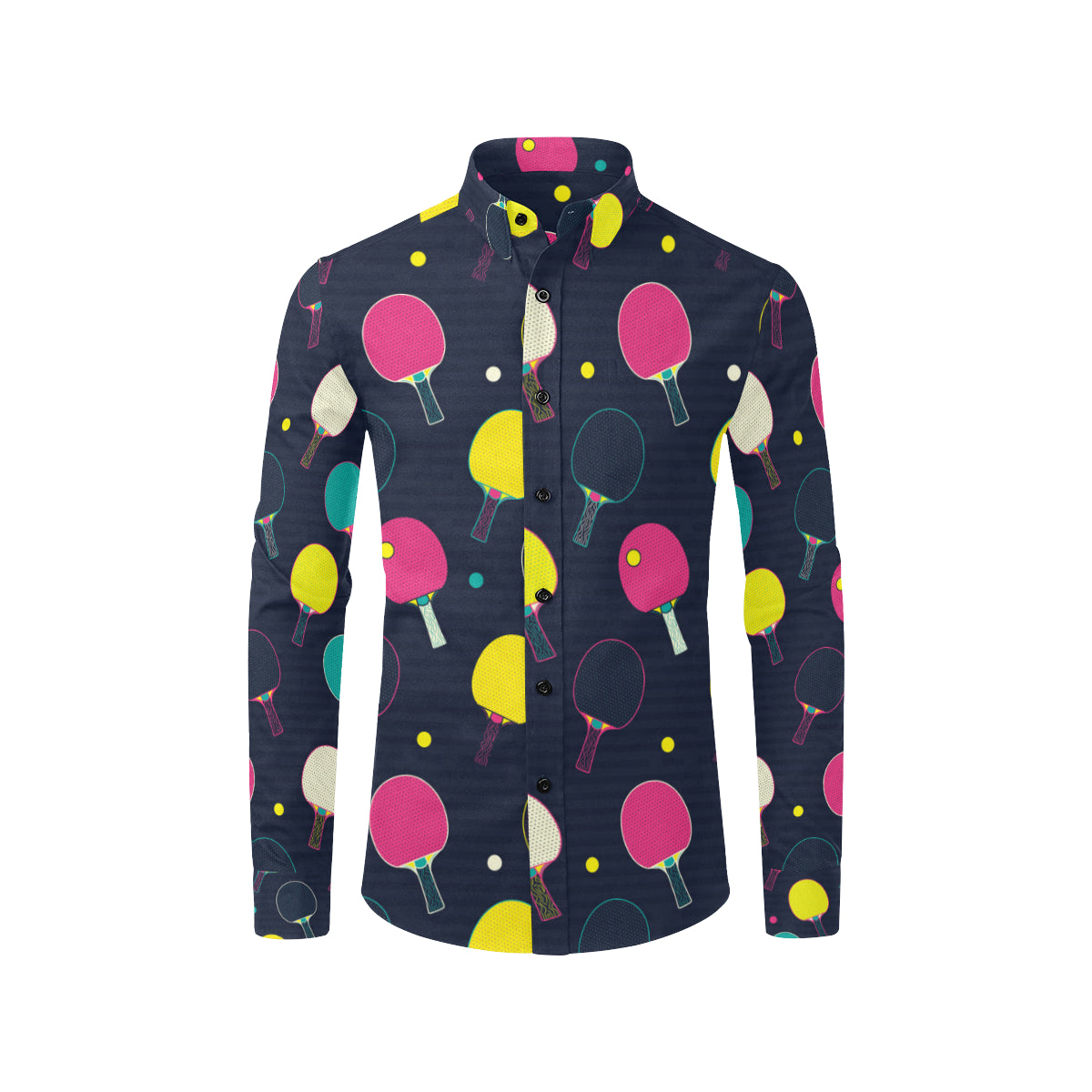 Ping Pong Pattern Print Design A04 Men's Long Sleeve Shirt