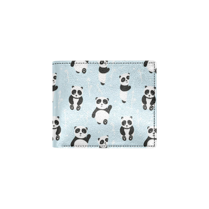 Panda Pattern Print Design A01 Men's ID Card Wallet