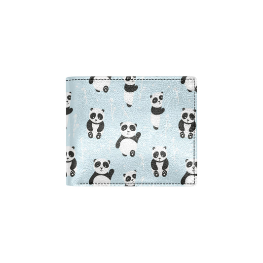 Panda Pattern Print Design A01 Men's ID Card Wallet
