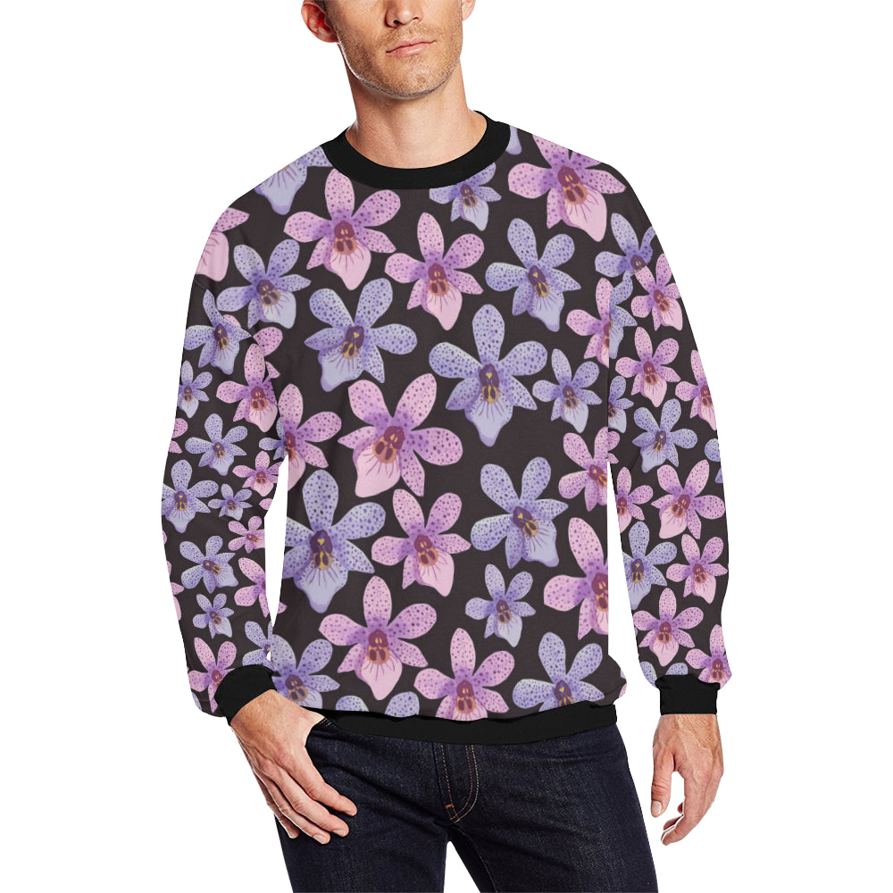 Orchid Pattern Print Design OR08 Men Long Sleeve Sweatshirt
