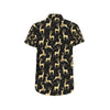 Deer Gold Pattern Men's Short Sleeve Button Up Shirt