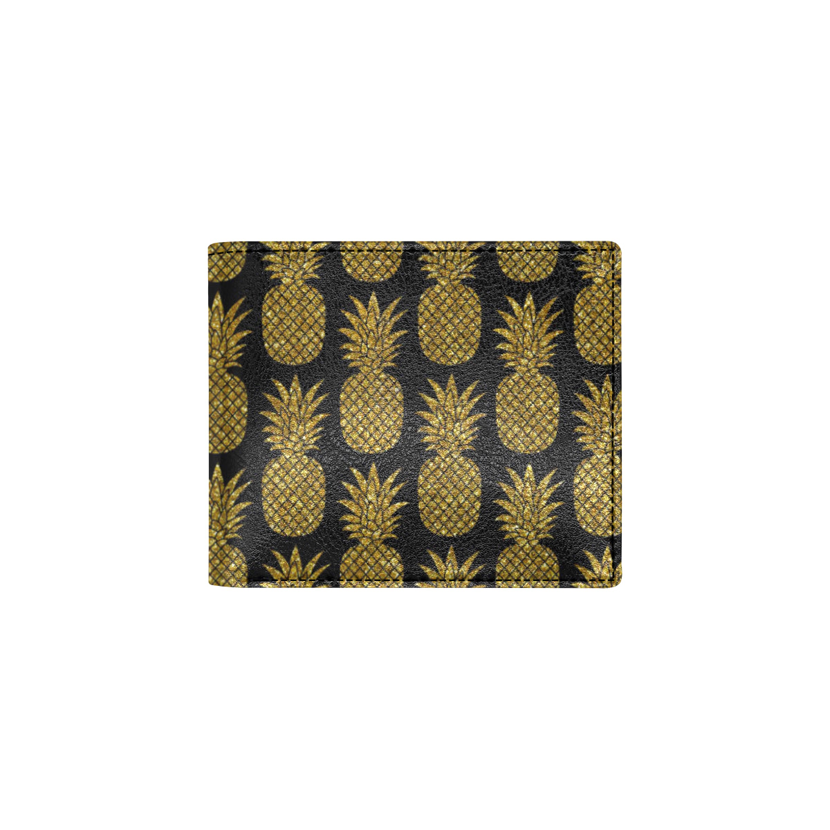 Gold Pineapple Pattern Print Design PP011 Men's ID Card Wallet