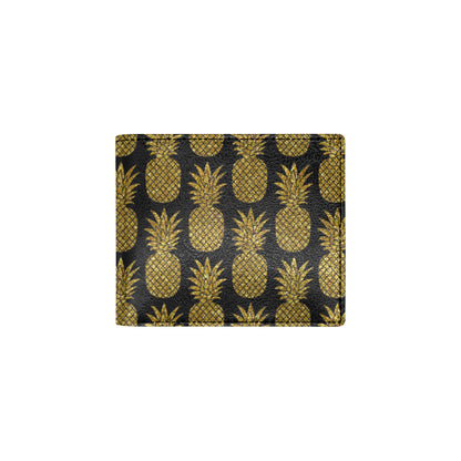 Gold Pineapple Pattern Print Design PP011 Men's ID Card Wallet