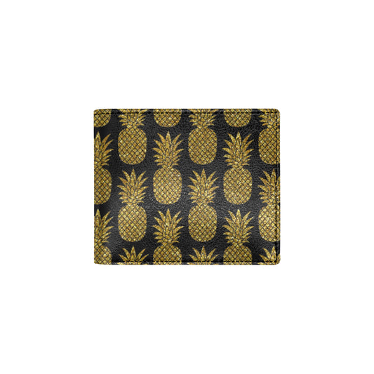 Gold Pineapple Pattern Print Design PP011 Men's ID Card Wallet