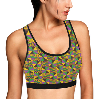 Kente Triangle Design African Print Sports Bra