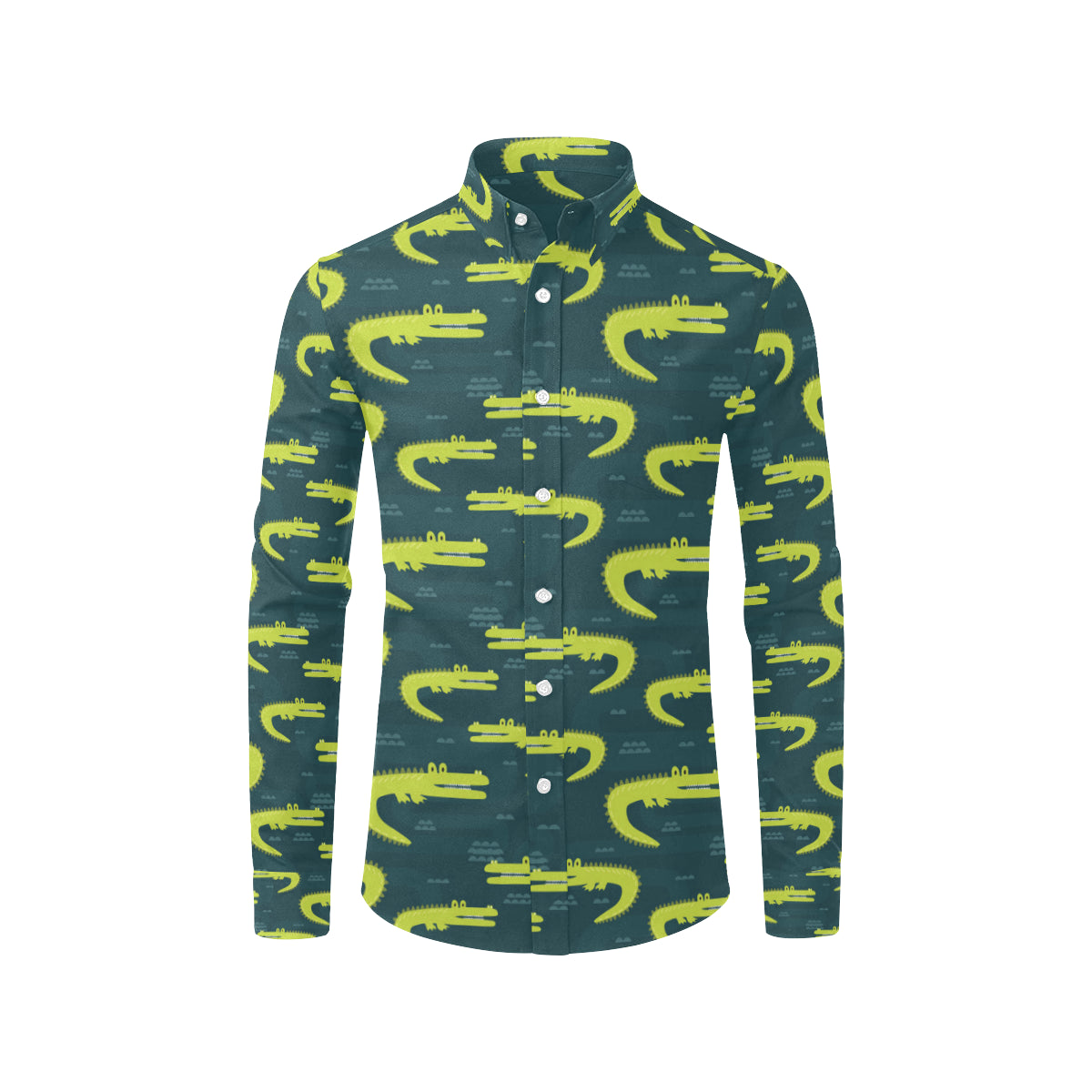 Alligator Pattern Print Design 03 Men's Long Sleeve Shirt