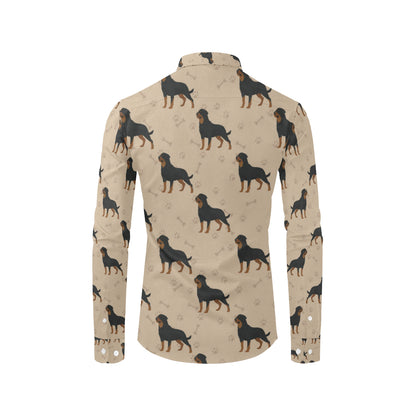Rottweiler Pattern Print Design A01 Men's Long Sleeve Shirt
