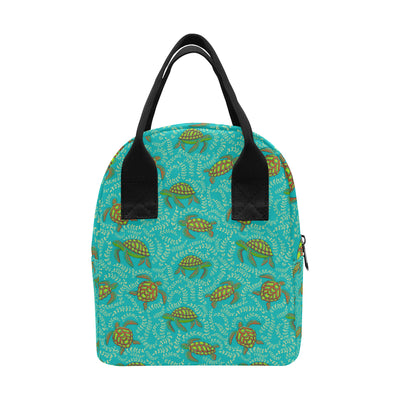 Sea Turtle Pattern Print Design T010 Insulated Lunch Bag