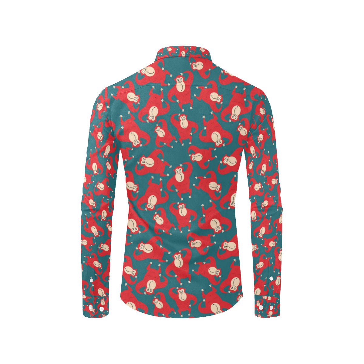 Chimpanzee Pattern Print Design 04 Men's Long Sleeve Shirt