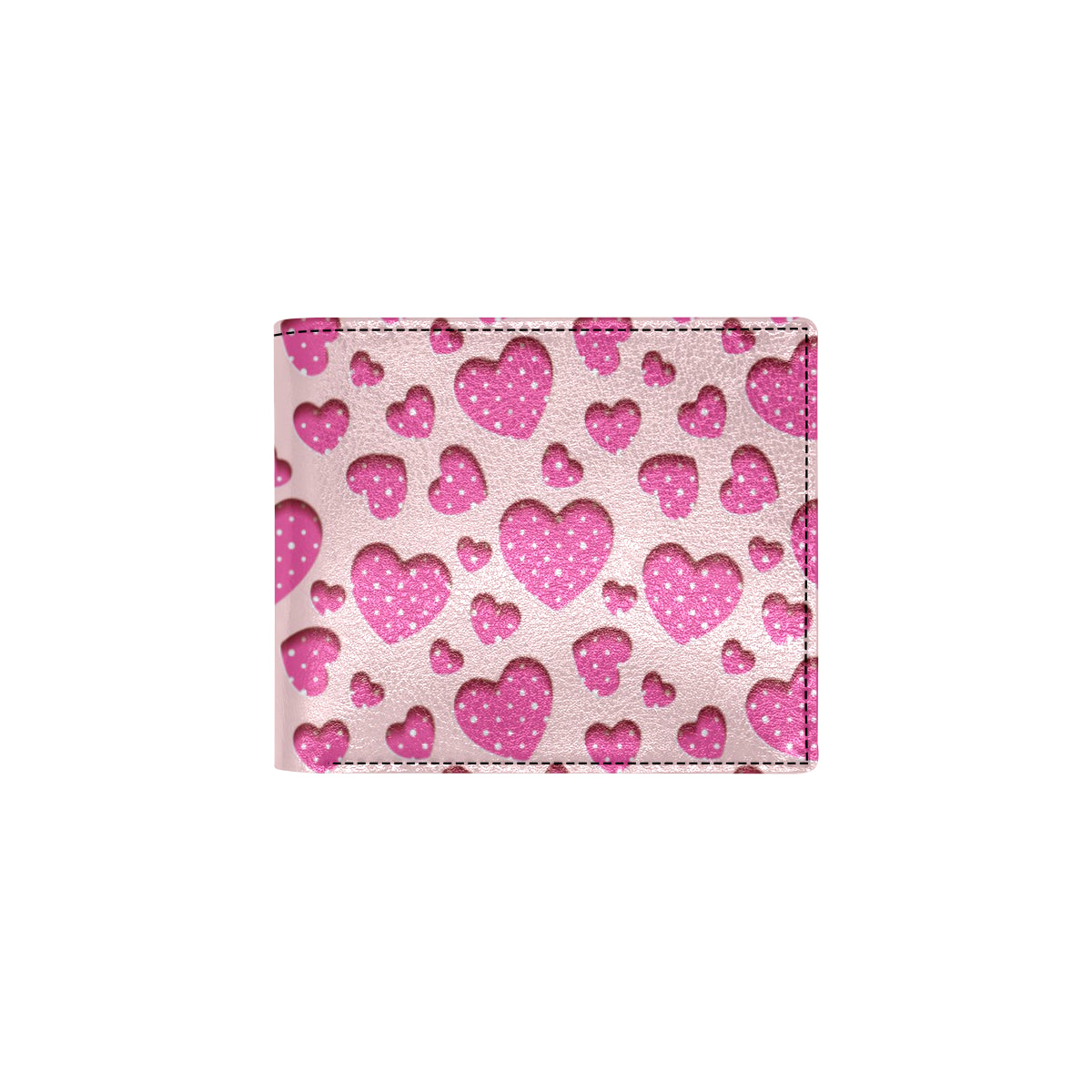 Heart Pink Pattern Print Design HE06 Men's ID Card Wallet
