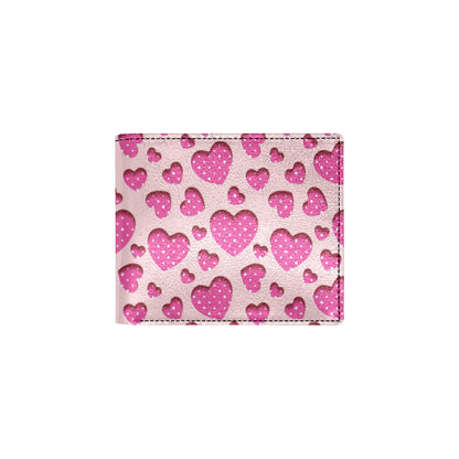 Heart Pink Pattern Print Design HE06 Men's ID Card Wallet