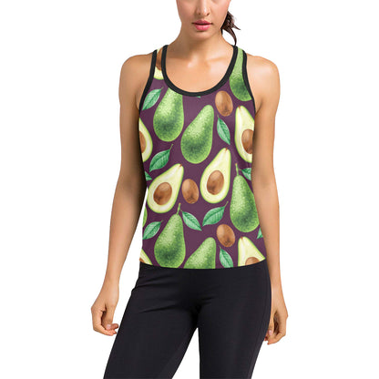 Avocado Pattern Print Design AC08 Women's Racerback Tank Top