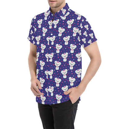 Maltese Pattern Print Design 02 Men's Short Sleeve Button Up Shirt
