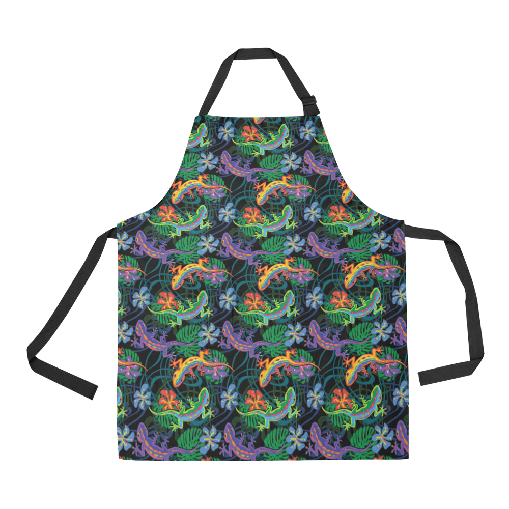 Gecko Colorful Pattern Print Design 01 Apron with Pocket