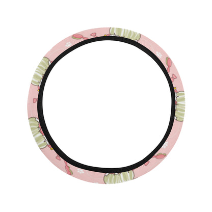 Bichons Frise Pattern Print Design 01 Steering Wheel Cover with Elastic Edge