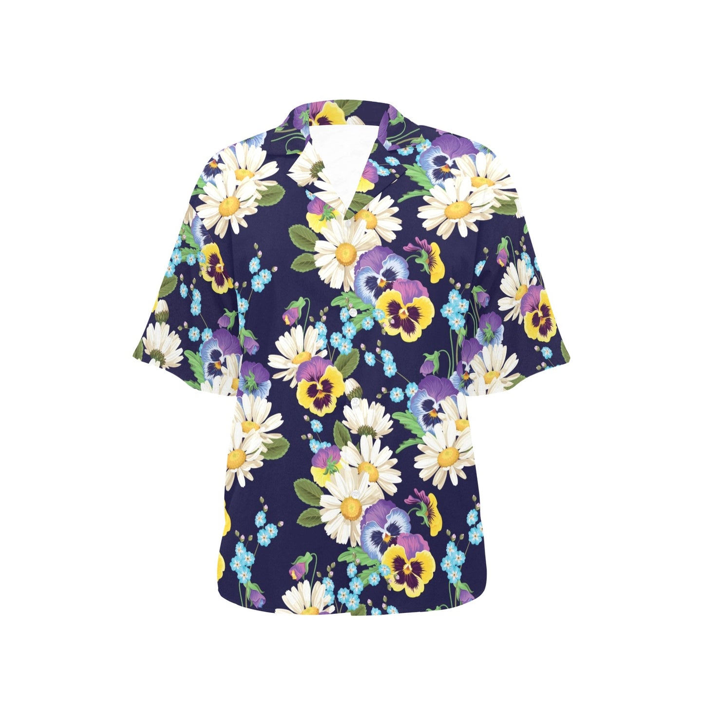Pansy Pattern Print Design PS03 Women's Hawaiian Shirt