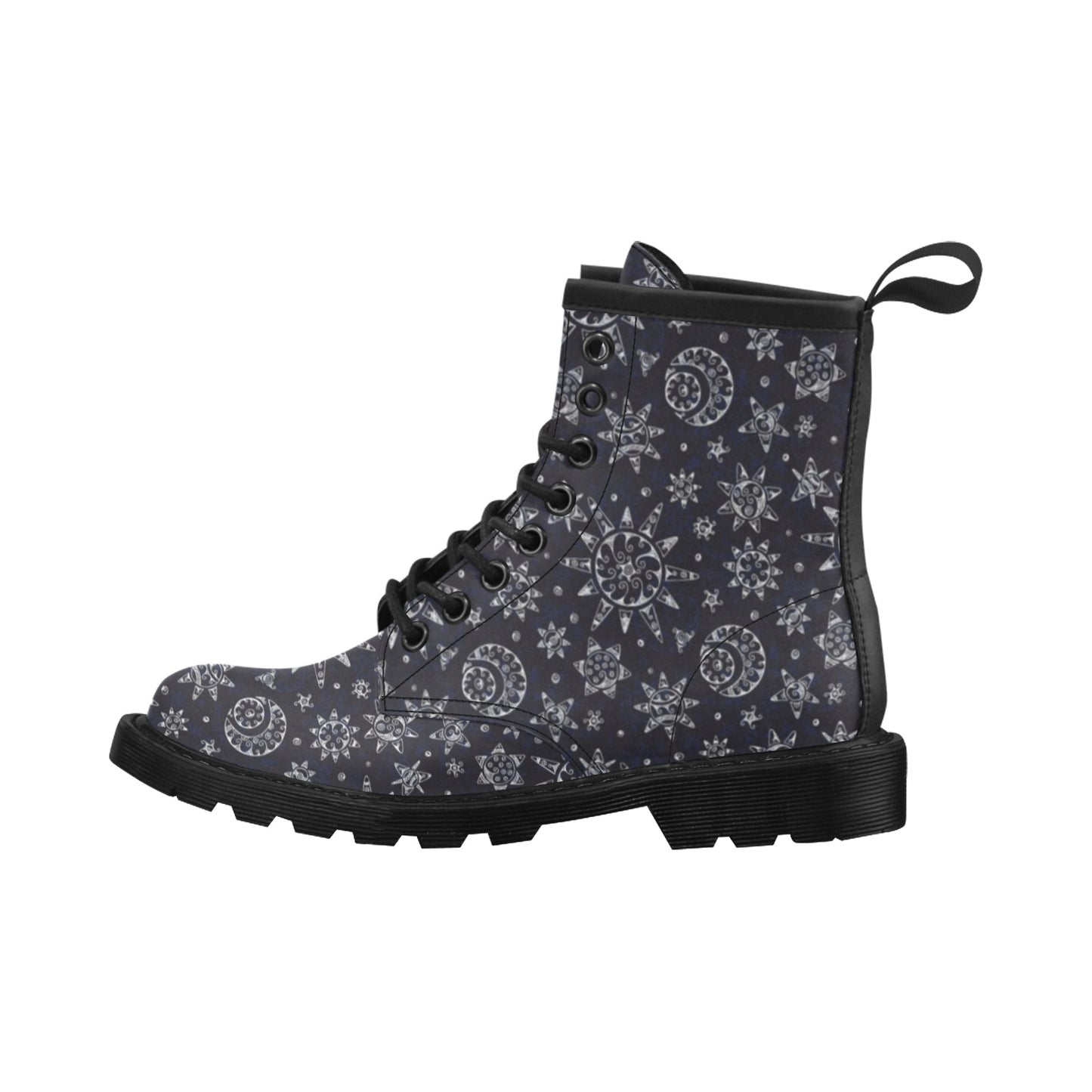 Sun Moon Pattern Women's Boots