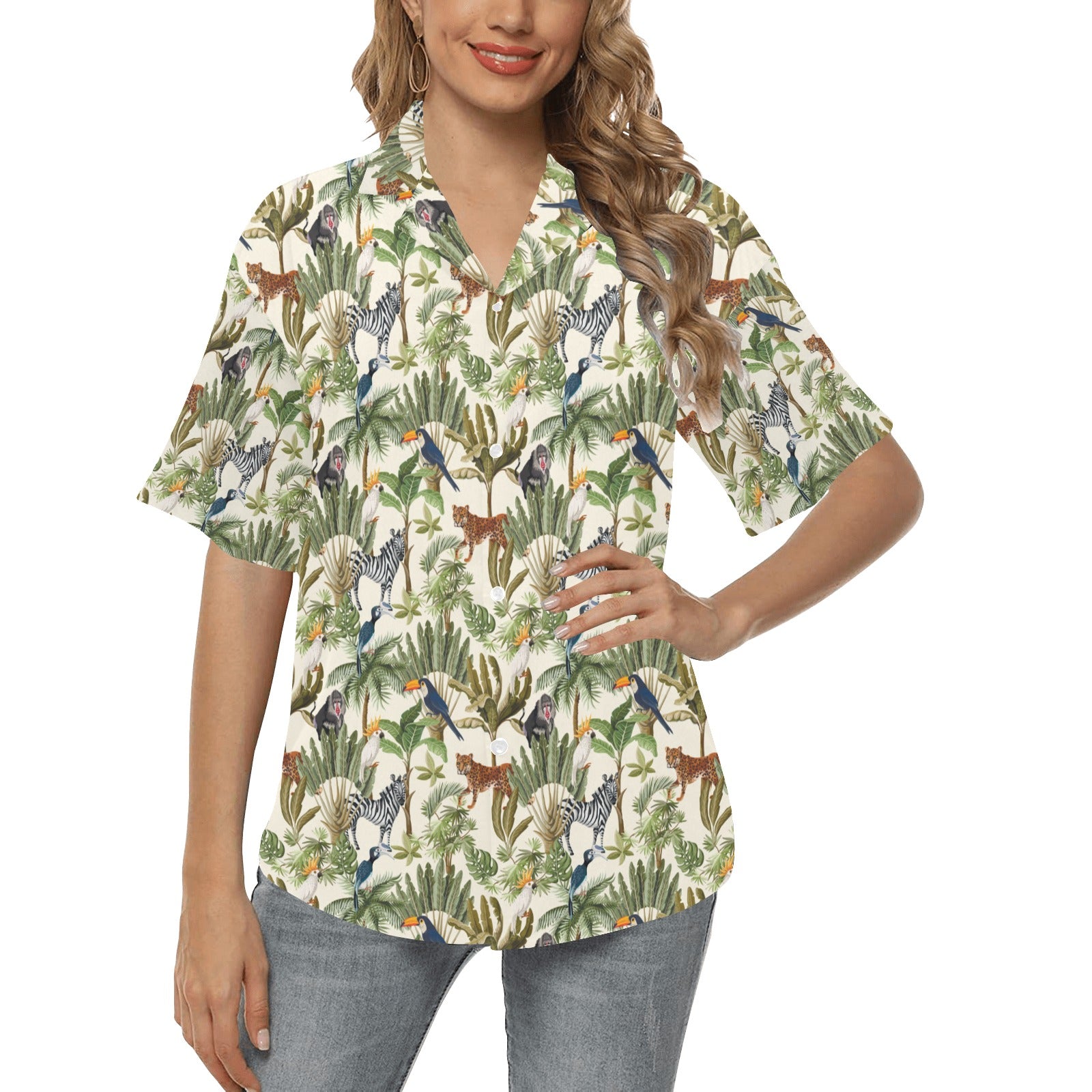 Safari Animal Print Design LKS304 Women's Hawaiian Shirt