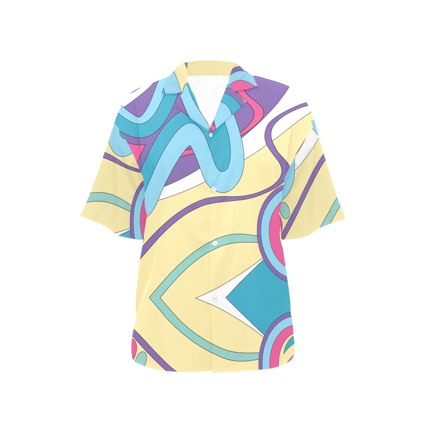 Funky Retro Pattern Print Design A01 Women's Hawaiian Shirt