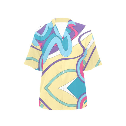 Funky Retro Pattern Print Design A01 Women's Hawaiian Shirt