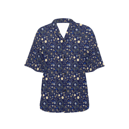 ZodiacThemed Design Print Women's Hawaiian Shirt