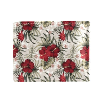 Hibiscus Print Design LKS3011 Men's ID Card Wallet