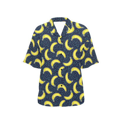 Banana Pattern Print Design BA09 Women's Hawaiian Shirt