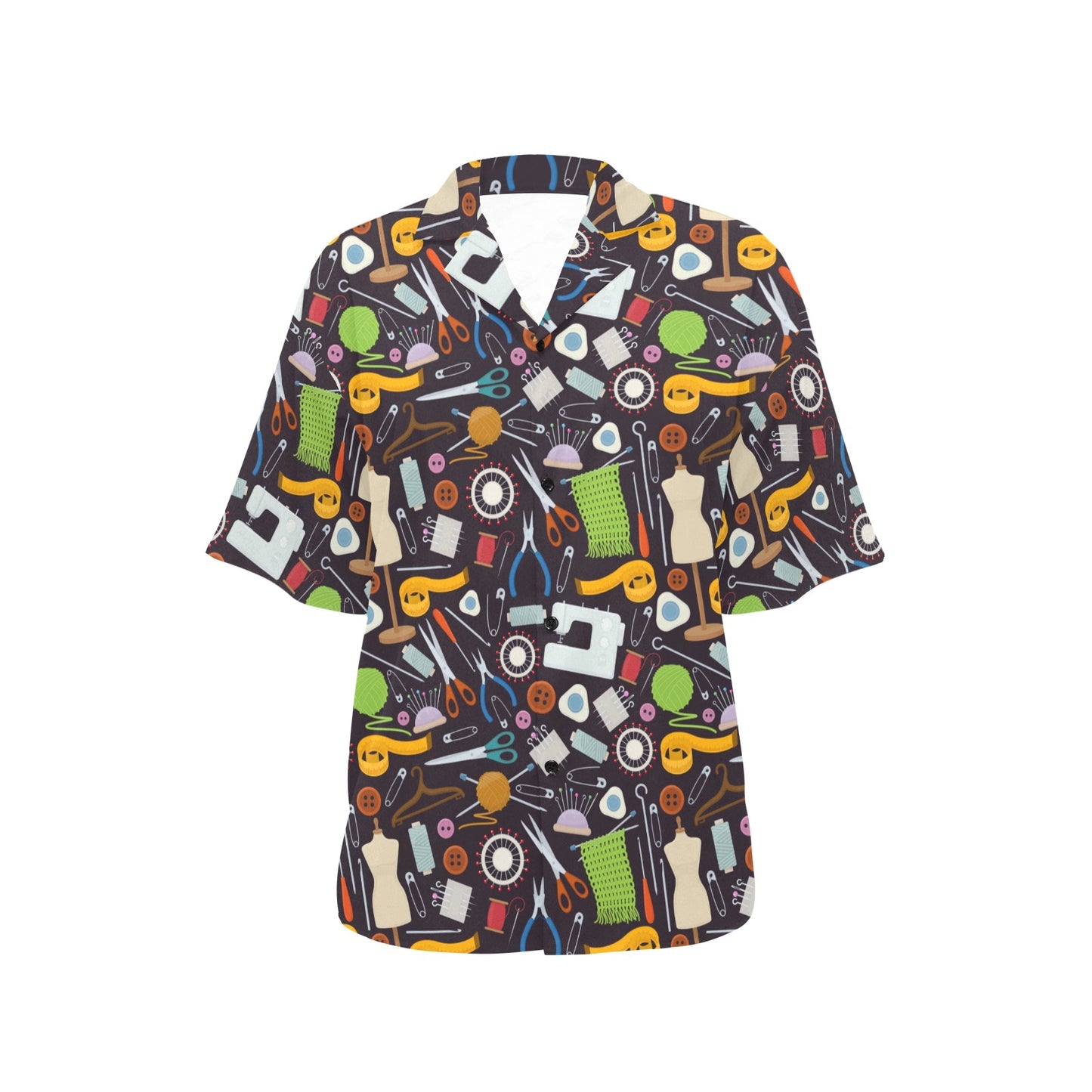 Sewing Equipment Print Design LKS308 Women's Hawaiian Shirt