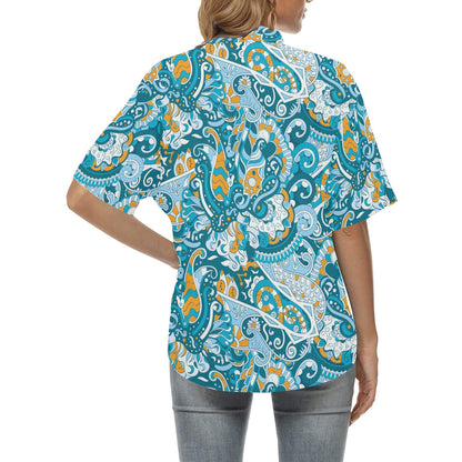 Funky Retro Pattern Print Design A03 Women's Hawaiian Shirt