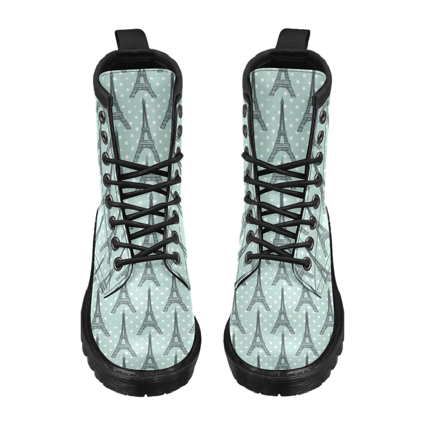 Eiffel Tower Polka Dot Print Women's Boots