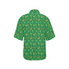 Shamrock With Horse Shoes Print Design LKS305 Women's Hawaiian Shirt