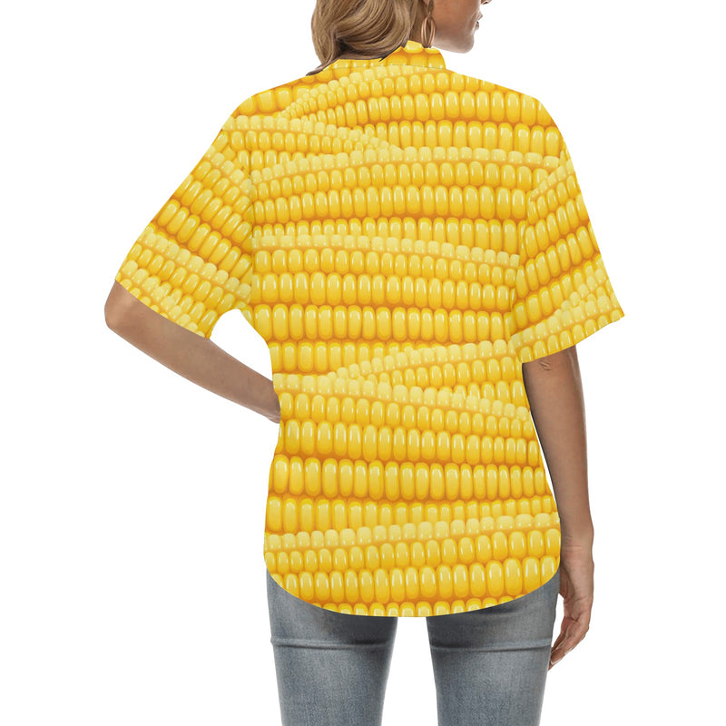 Agricultural Corn cob Pattern Women's Hawaiian Shirt