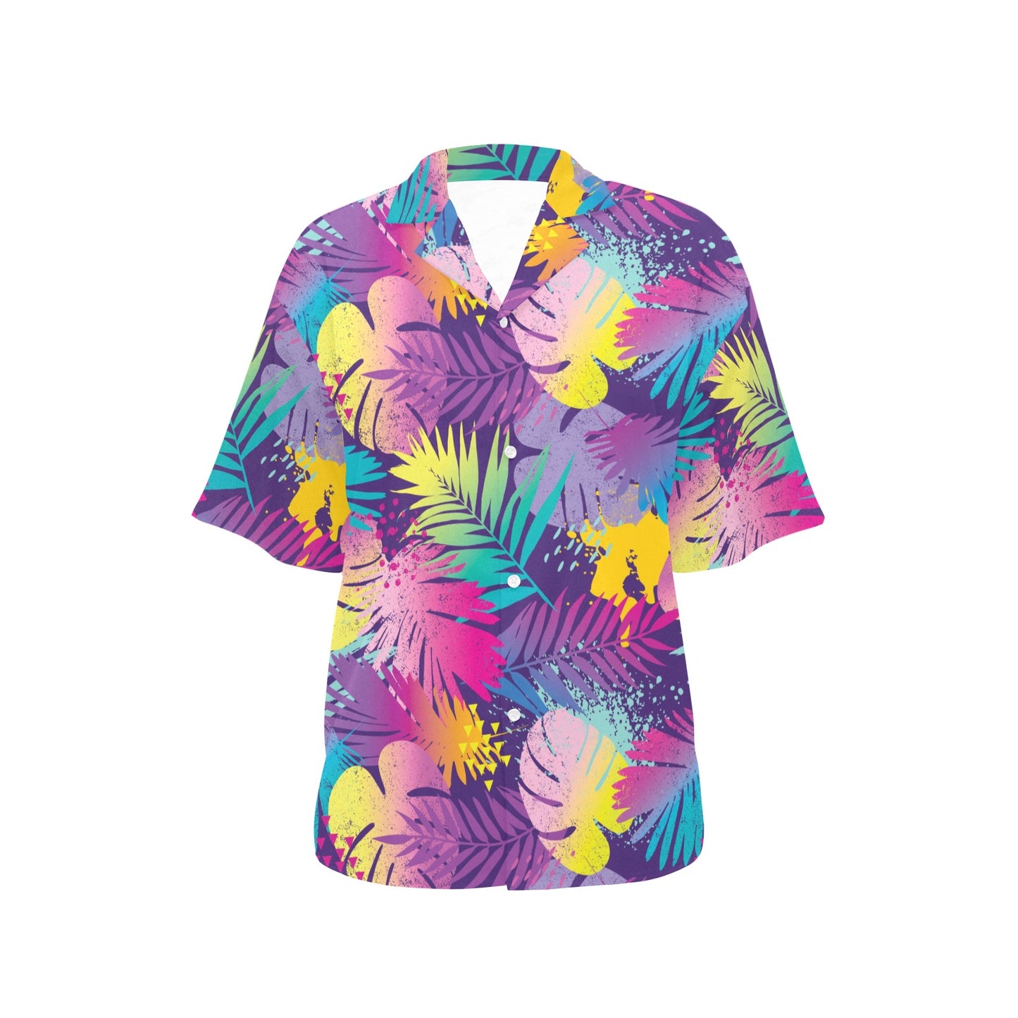 Palm Leaf Pattern Print Design A04 Women's Hawaiian Shirt