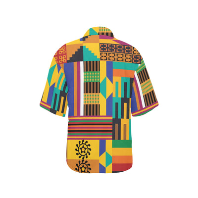 Kente Pattern Print Design 03 Women's Hawaiian Shirt