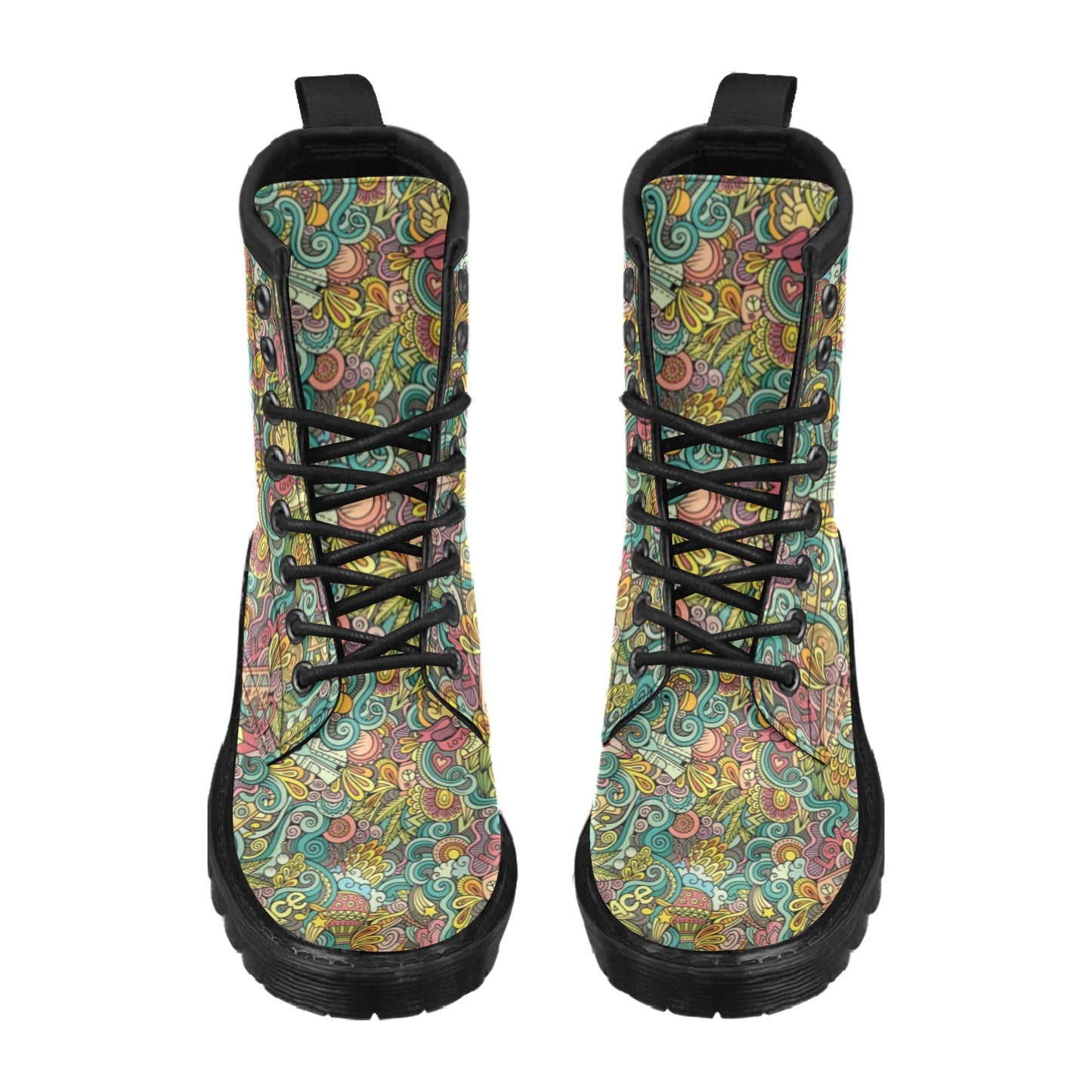 Hippie Print Design LKS302 Women's Boots