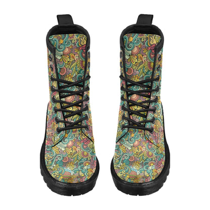 Hippie Print Design LKS302 Women's Boots