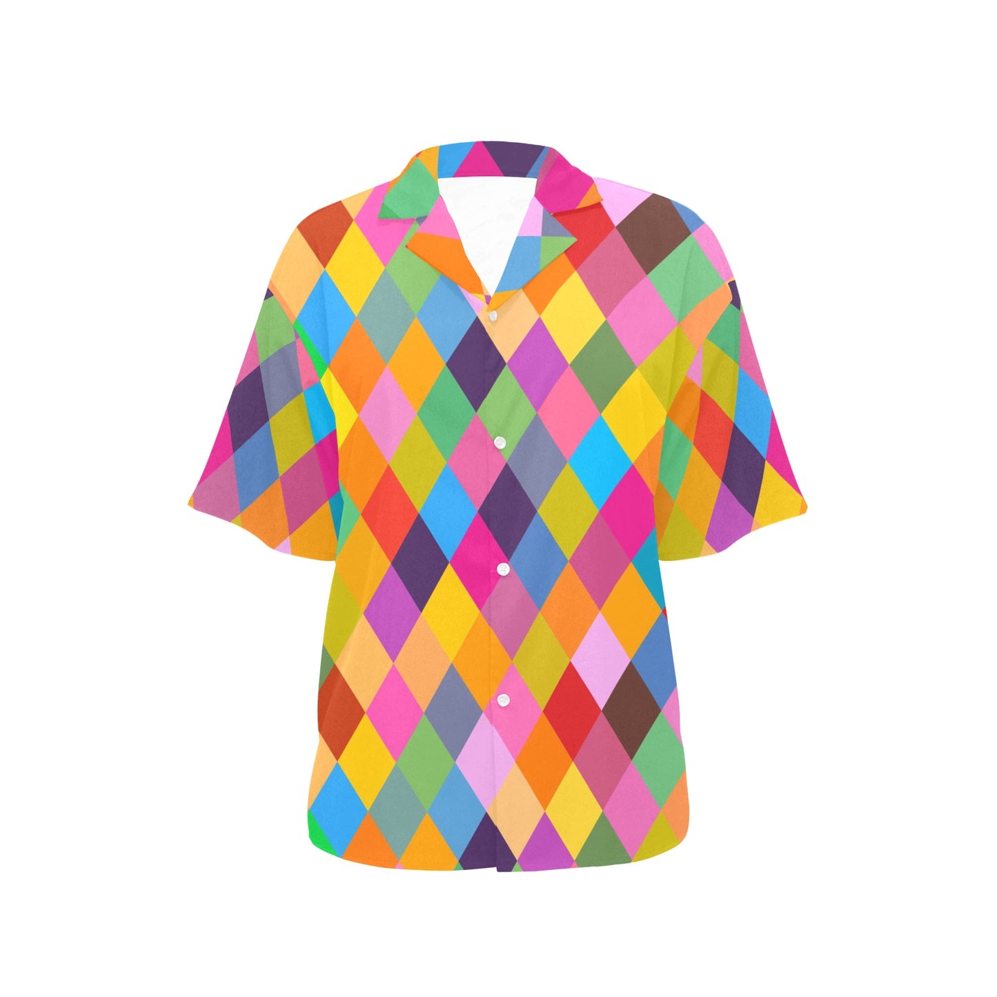Harlequin Pattern Print Design 02 Women's Hawaiian Shirt