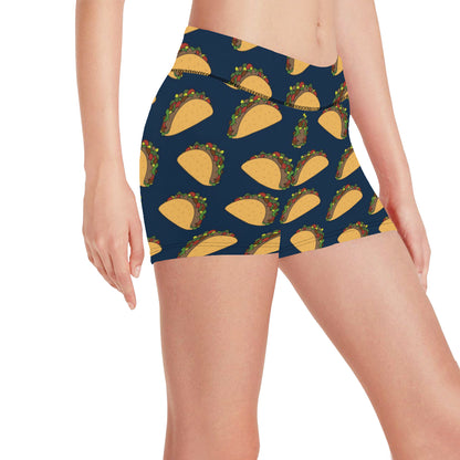 Taco Pattern Print Design TC04 Yoga Shorts
