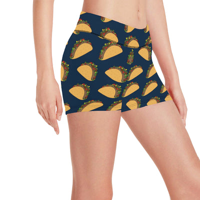 Taco Pattern Print Design TC04 Yoga Shorts