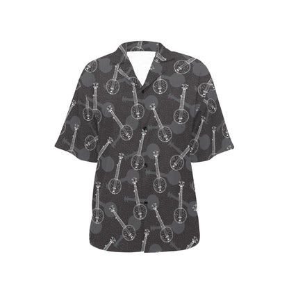 Banjo Pattern Print Design 03 Women's Hawaiian Shirt